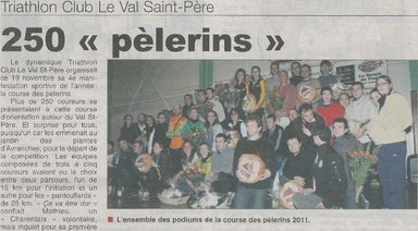 Article de la Gazette sur la Course des Pèlerins 2011
