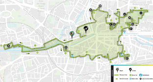 Parcours 14 km du Trail Urbain de Rennes 2022
