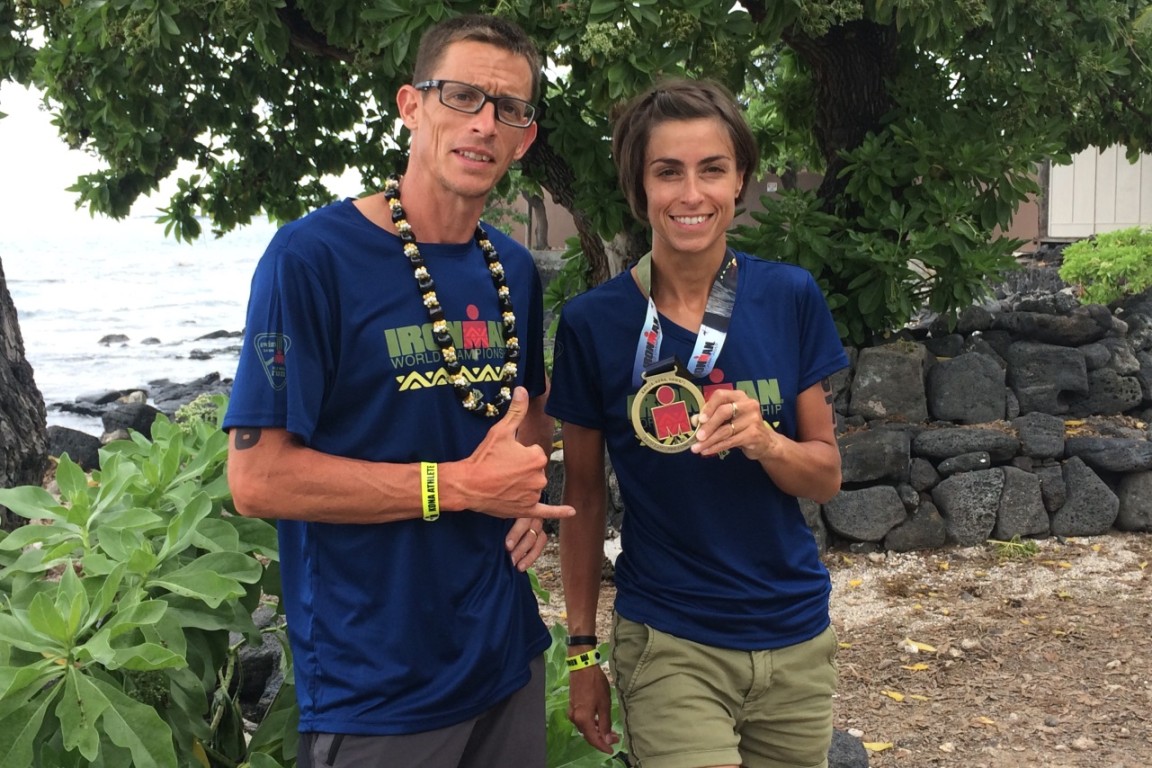 Damien Lanée et Caroline Tencé au Championnat du Monde de Triathlon Ironman à Hawaï le 8 Octobre 2016