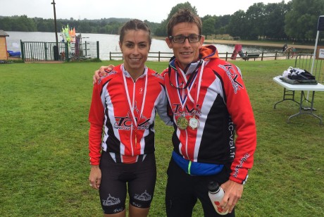 Caroline Tencé et Damien Lanée au Triathlon de La Ferté-Macé